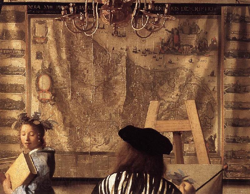 VERMEER VAN DELFT, Jan The Art of Painting (detail) est